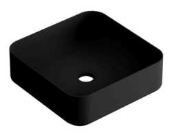 LAVABO MIKA CUADRADO NEGRO MATE 36X36X12